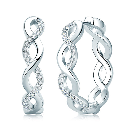 BACARRI - Diamond Swerve Hoop Earrings