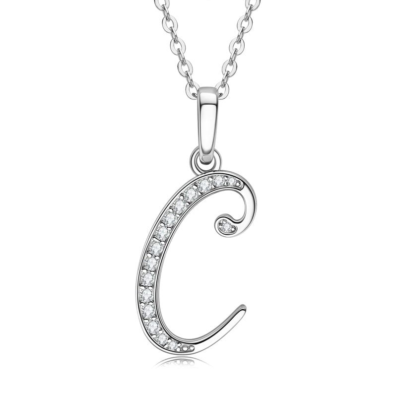 SCRIPT - Diamond Initial Necklace