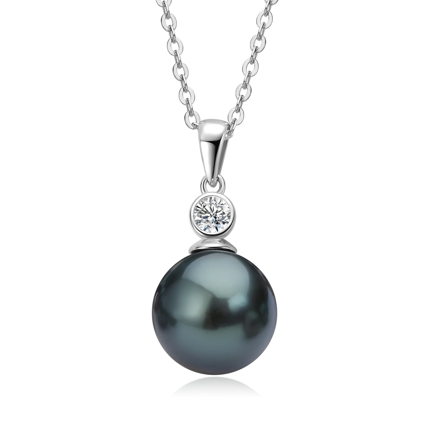 IRIS - Tahitian Black Pearl & Diamond Necklace