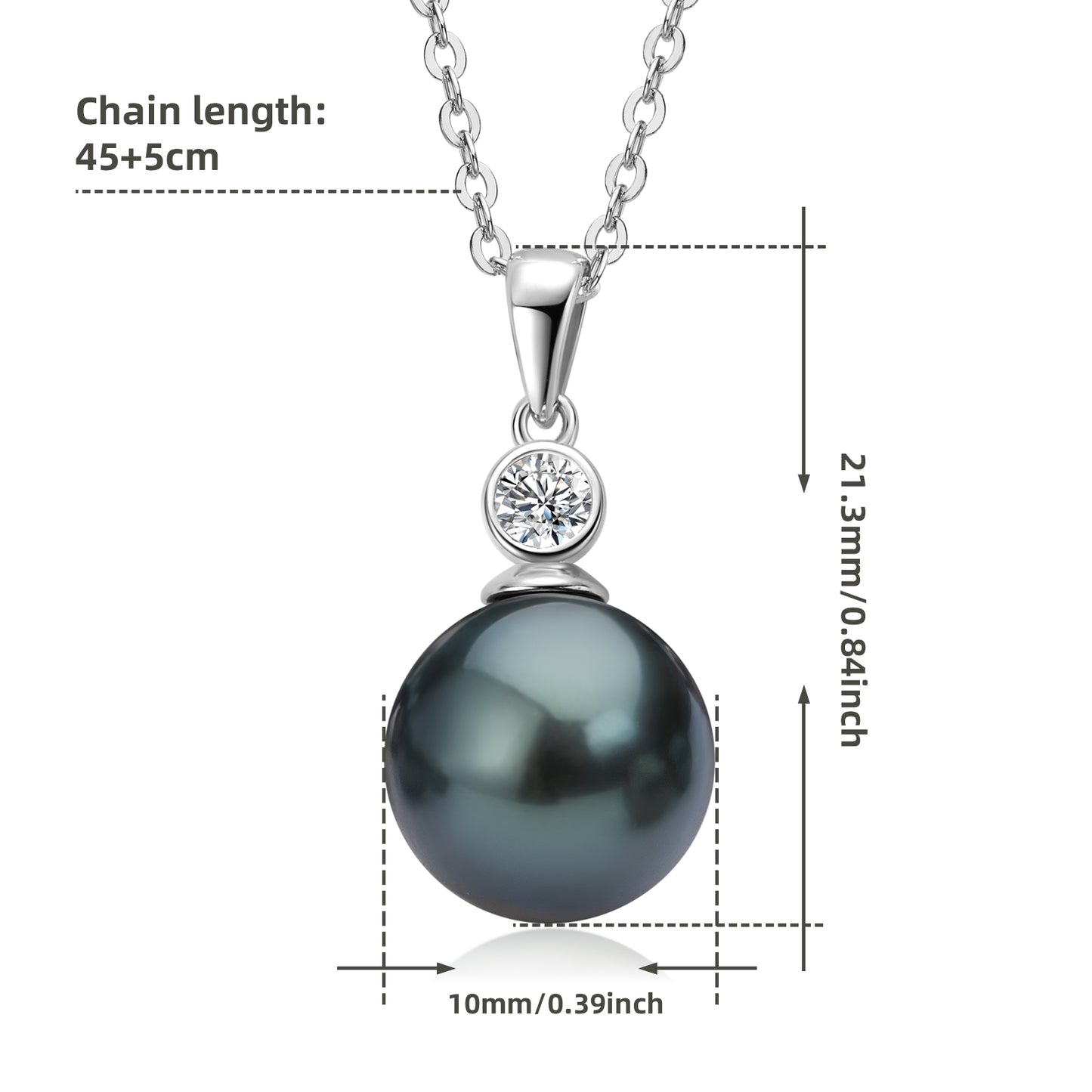 IRIS - Tahitian Black Pearl & Diamond Necklace